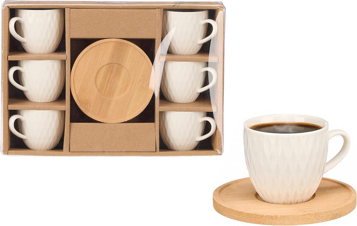 Annastore Espressotassen 6er Set Porzellan - 90 ml