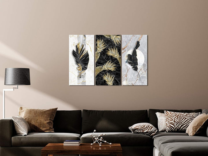 murando - Bilder tropische Blätter 120x80 cm Vlies Leinwandbild 3 Teilig Kunstdruck modern Wandbilde