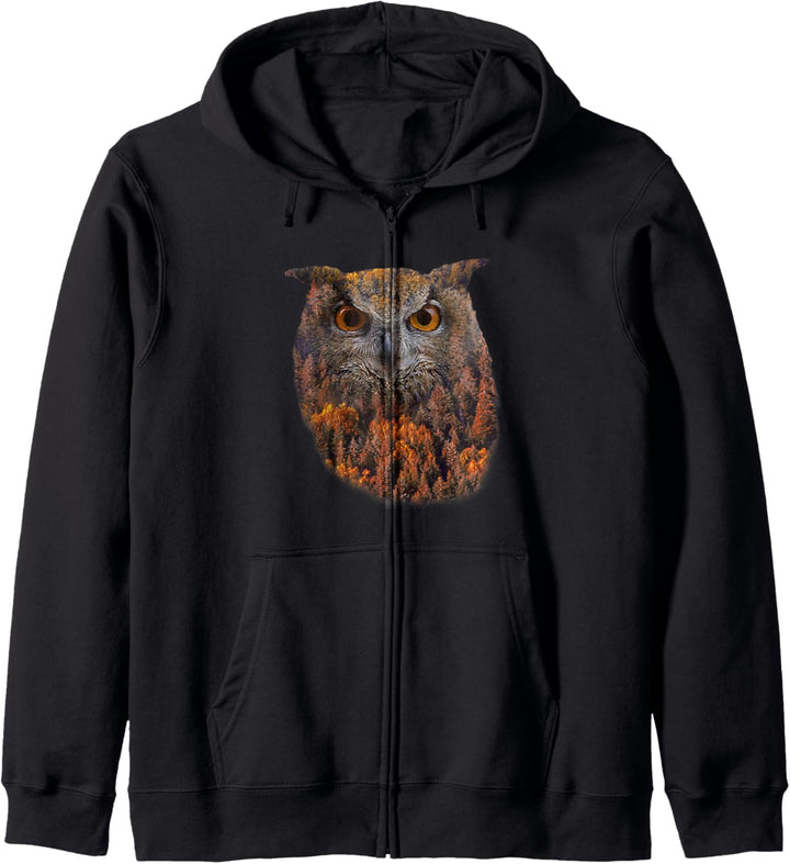 Waldtiere Natur Geschenke Ornithologen Kauz Eule Kapuzenjacke