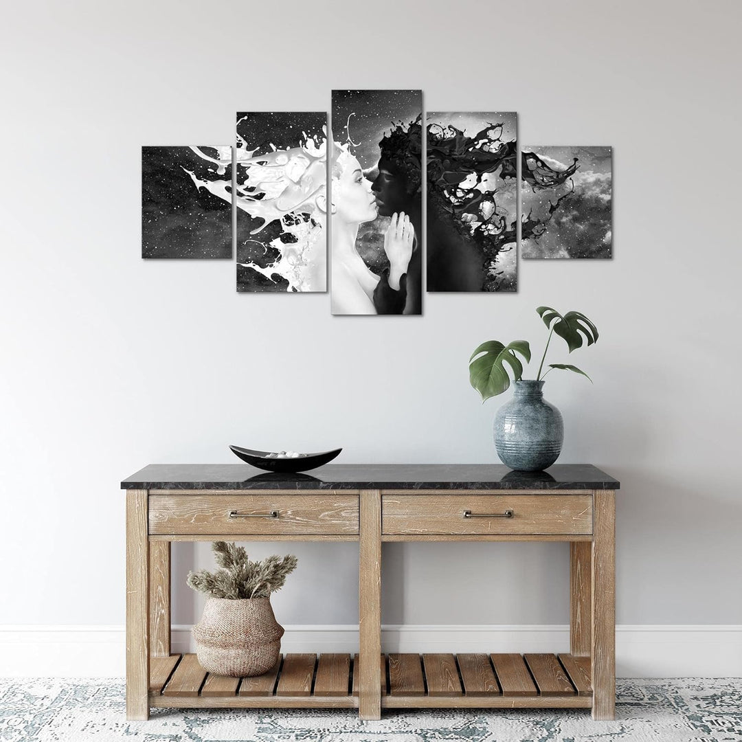Runa Art Wandbilder Milk und Coffee 5 Teilig Bild auf Vlies Leinwand Deko Wohnzimmer Schlafzimmer Ab