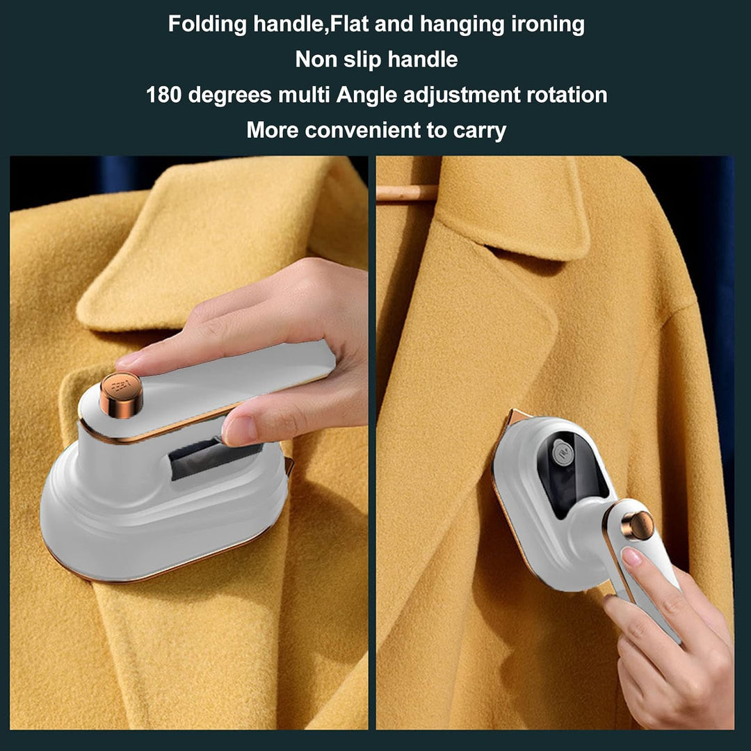 Focket Mini Bügeleisen, Tragbares Hand Dampfbügeleisen mit um 180° Drehbarem Klappgriff, 3 Sekunden