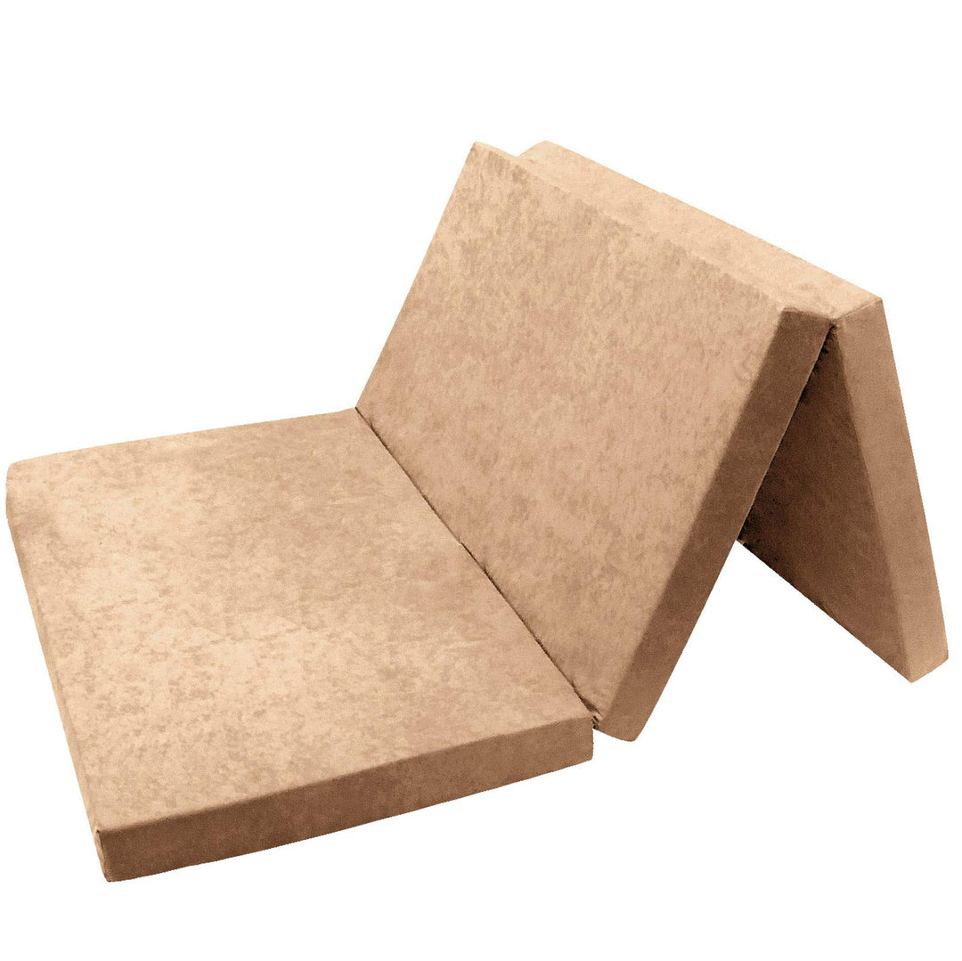 FORTISLINE Klappmatratze Gästematratze Beige 195x120x8cm Faltmatratze Bezug Waschbar 3-teilig Campin