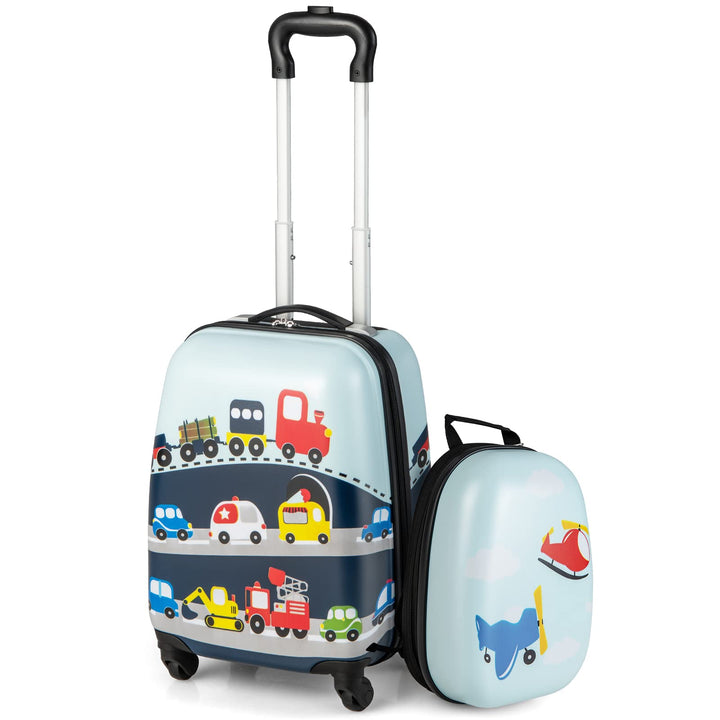 DREAMADE 2tlg. Kinderkoffer mit Rucksack, 16” + 12” Kinderkoffer Set, Kindertrolley Kindergepäck Han