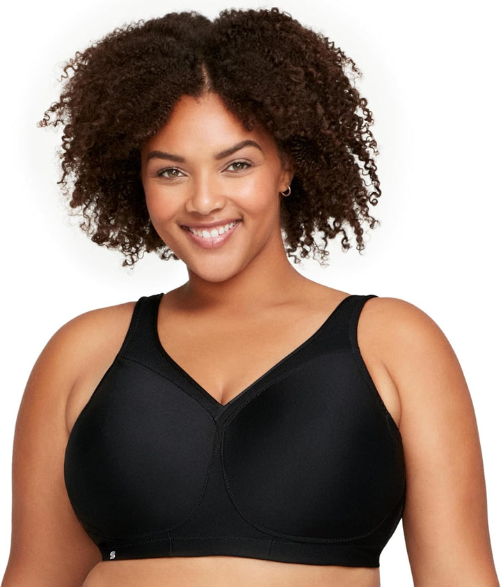 Glamorise Damen Sports Bra, Undurchsichtige 75B Schwarz, 75B Schwarz