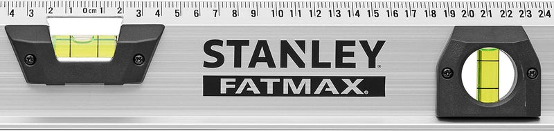 Stanley FatMax Wasserwaage II (60 cm Länge, magnetisch, 1 horizontale/2 vertikale Libellen, Aluminiu