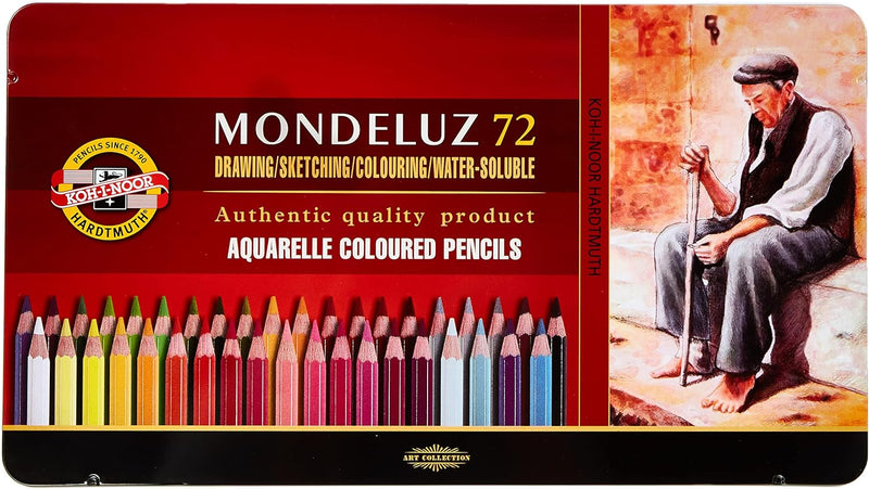 KOH-I-NOOR Mondeluz Aquarellstifte im Metalletui, 72 Stück 72 Stück (1er Pack), 72 Stück (1er Pack)