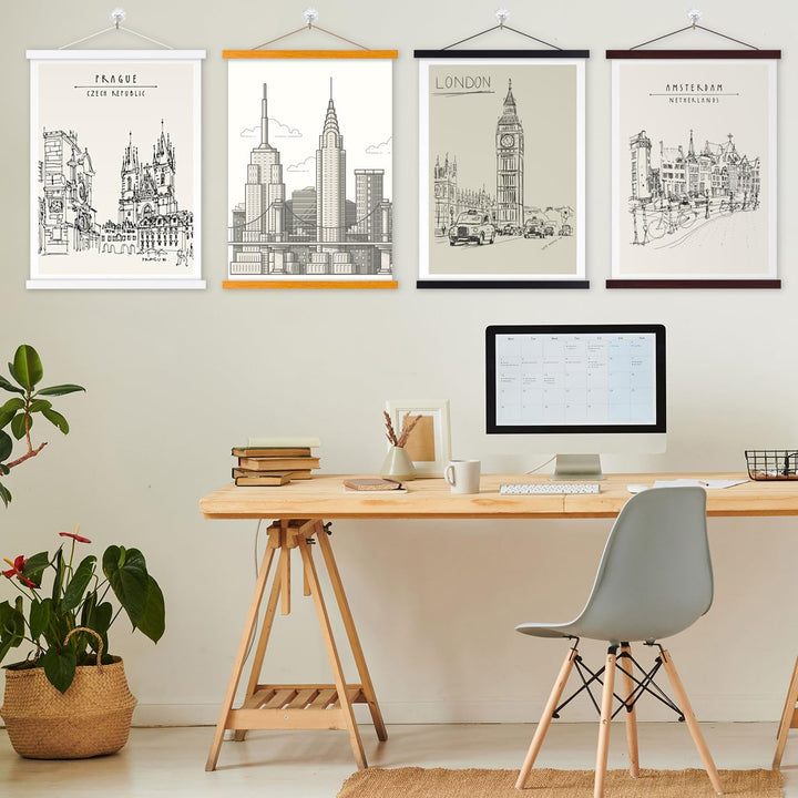 Ywlake B0 Posterleiste Posterschiene Posterleisten, Magnet Magnetische Holz Poster Aufhänger Halter