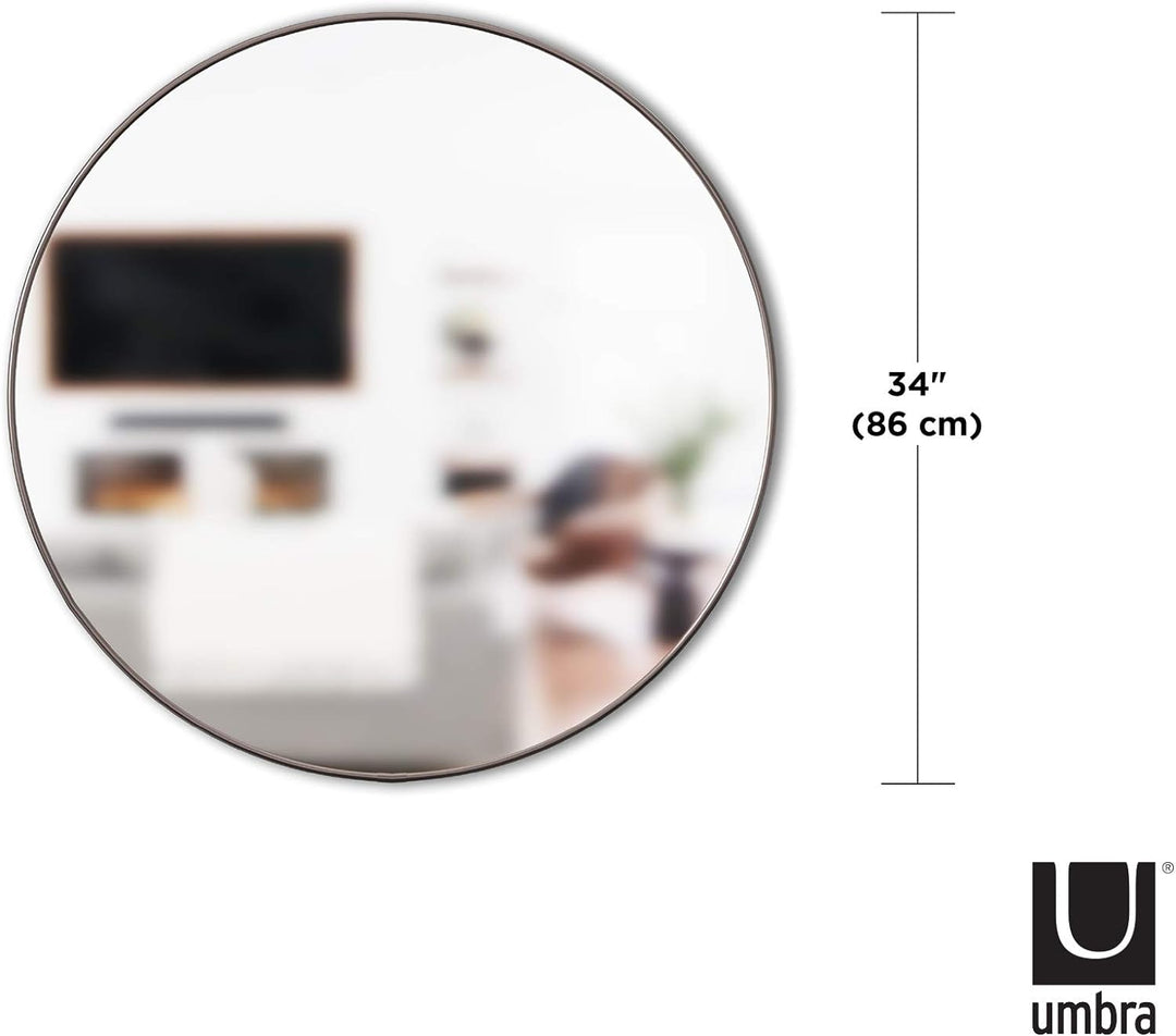 Umbra Hubba Wandspiegel - Runder Spiegel und Wanddeko für Diele, Badezimmer, Wohnzimmer und Mehr, 86