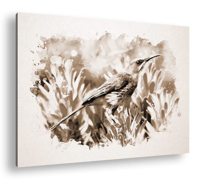 deyoli Illustration eines Vogels Format: 80x60 Effekt: Sepia als Leinwandbild, Motiv fertig gerahmt