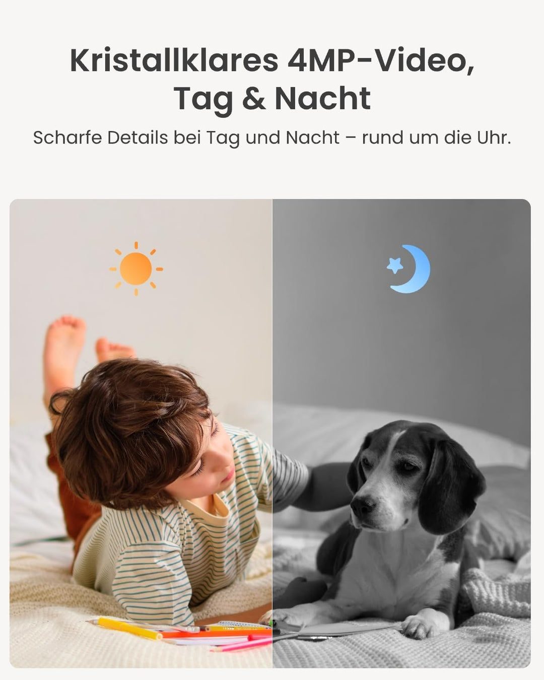 Reolink 2K 4MP WLAN Überwachungskamera Innen, 360°-Ansicht Baby Monitor mit Personen-/Tier-/Weinen-E