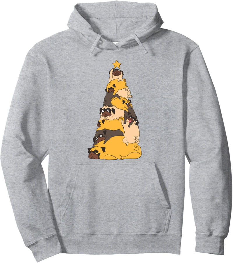 Christmas Tree Pugs Pullover Hoodie