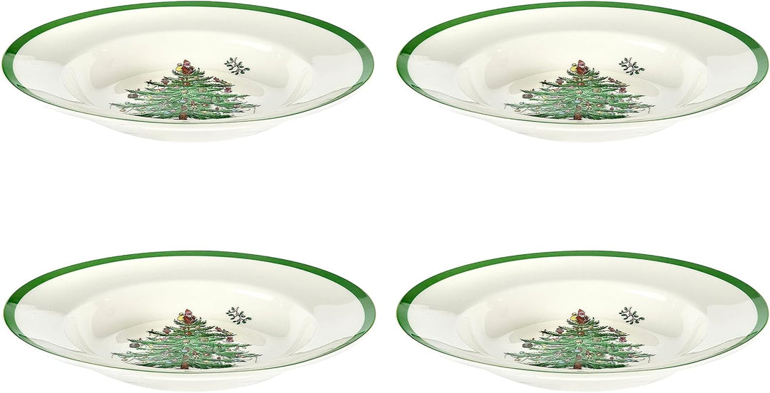 Portmeirion Home & Gifts Spode Suppenteller, Keramik, mehrfarbig, 4 Stück, 23 x 23 x 4 cm Weihnachts