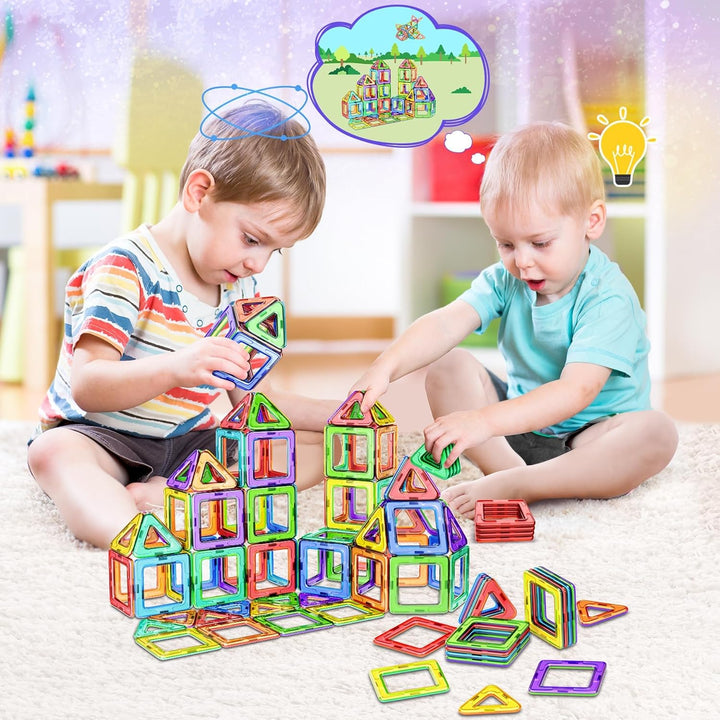 COOLJOY Magnetische Bausteine| 40 Teile Magnetbausteine Magnete Kinder | Magnetspielzeug Tiles | Mag