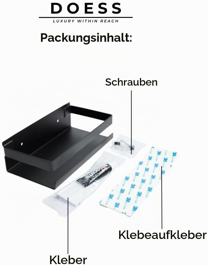 Duschkorb – Badezimmerregal – Duschregal – Shampoo-Halter – ohne Bohren – rechteckig – Badezimmer-Or