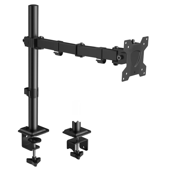 KOORUI Single Arm Monitor Halterung für 13-27 Zoll Flach & Curved Bildschirm, Höhenverstellbar Drehu
