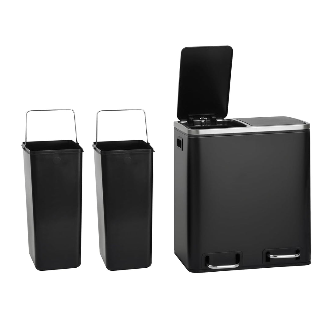 SVITA TM2X15 Treteimer 30 Liter Abfalleimer Mülleimer Design Mülltrennung Papierkorb Küchen-Ordnung