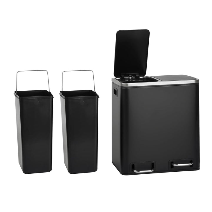 SVITA TM2X15 Treteimer 30 Liter Abfalleimer Mülleimer Design Mülltrennung Papierkorb Küchen-Ordnung