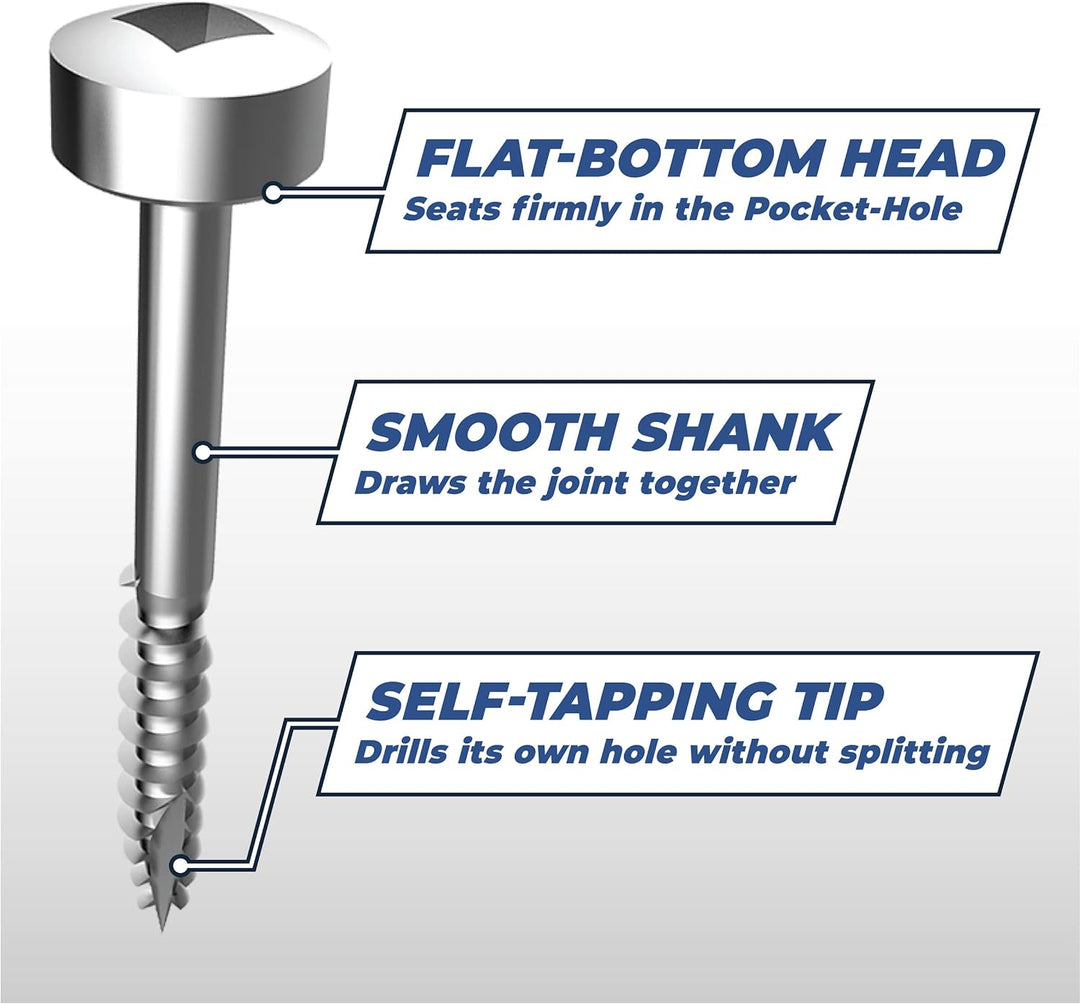 Kreg sps-c1–250 2,5 cm Pan Head Grob Gewinde Zahl 7 Zink beschichtet Pocket Loch Schrauben (250 Zähl