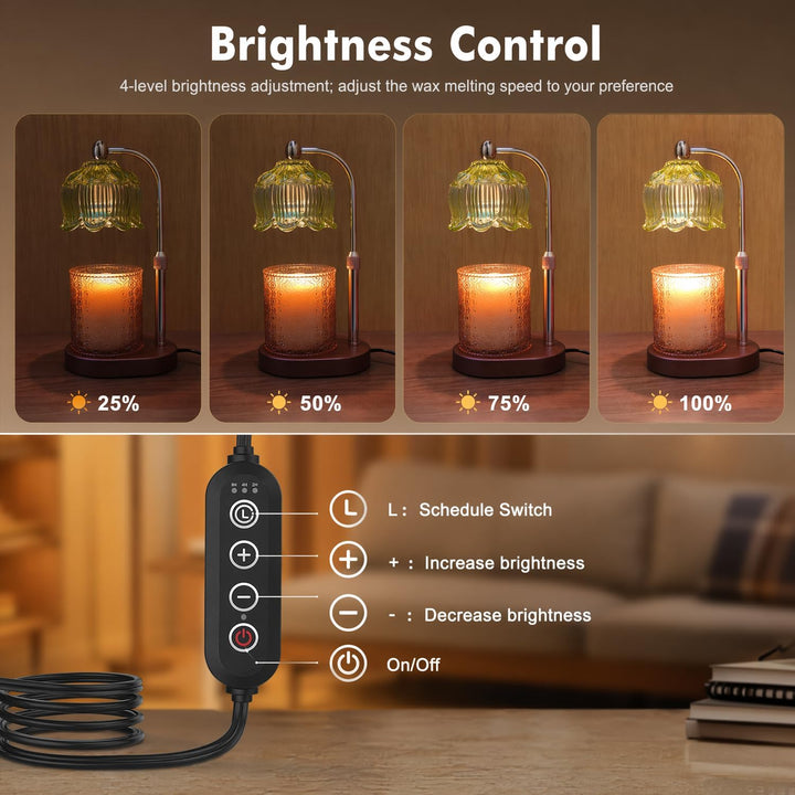 Kerzenwärmer Lampe Dimmer Timer Wachsschmelzer Blau | Elektrischer Wachsschmelzer mit Timer &amp; Dimmer