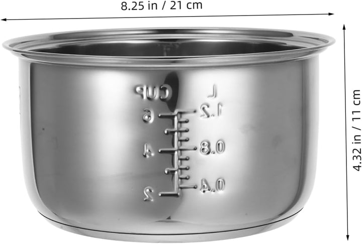 UPKOCH Innenkochtopf Aus Edelstahl 3 L Reiskocher-Innentopf Polierte Oberfläche Kochtopfeinsatz Wied