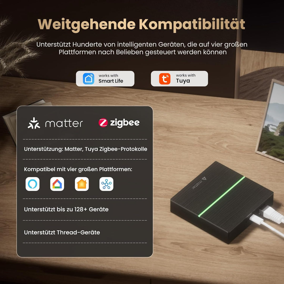 AVATTO Tuya Matter Zigbee Gateway, Thread Gateway, unterstützt Alexa, Google Assistant, Apple HomeKi