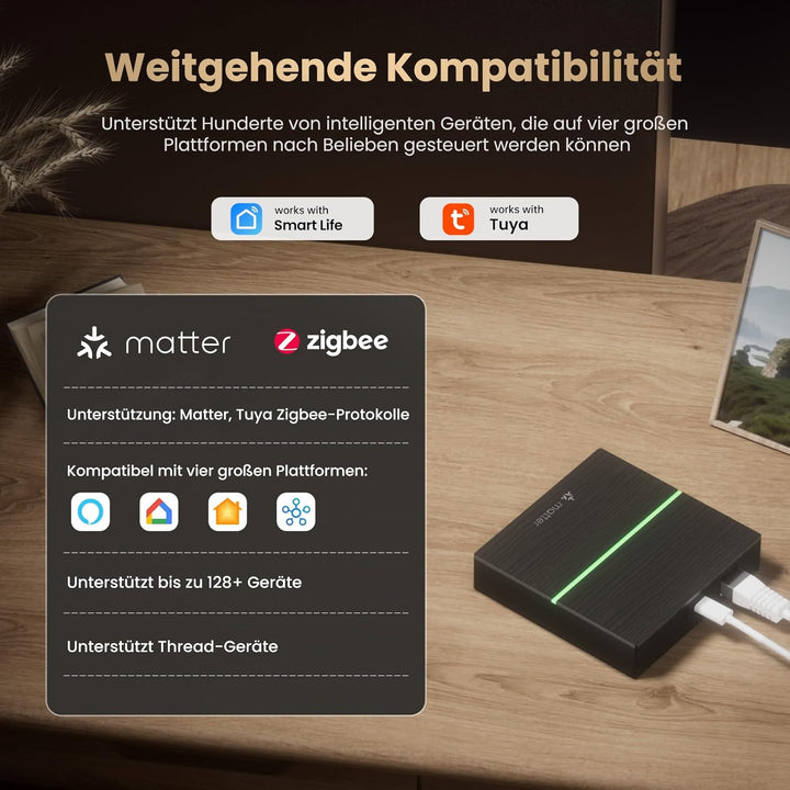AVATTO Tuya Matter Zigbee Gateway, Thread Gateway, unterstützt Alexa, Google Assistant, Apple HomeKi