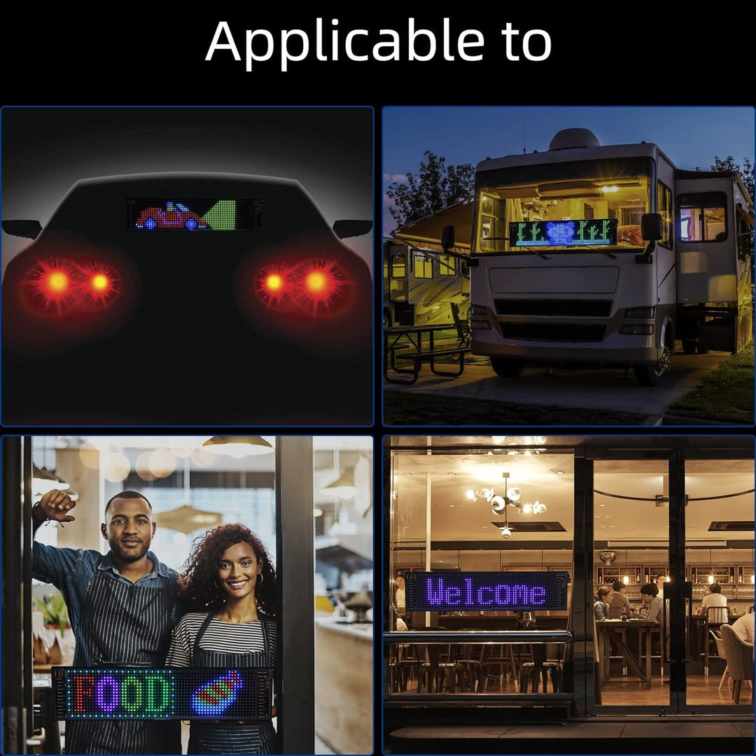 Rupse LED-Laufschrift, Flexibler LED Anzeigetafel mit Bluetooth Smart App,LED Namensschild Programmi