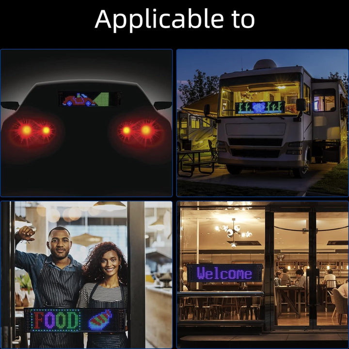 Rupse LED-Laufschrift, Flexibler LED Anzeigetafel mit Bluetooth Smart App,LED Namensschild Programmi