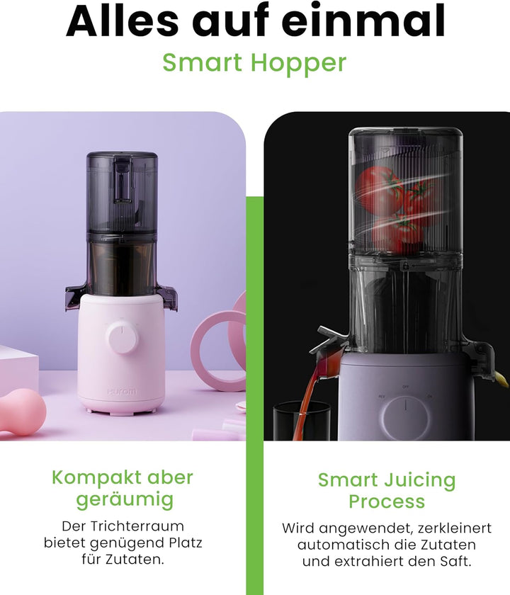 HUROM | Slow Juicer | Entsafter Gemüse und Obst | H310A | Elektrische Kaltpresse | Ruhiger Motor | L