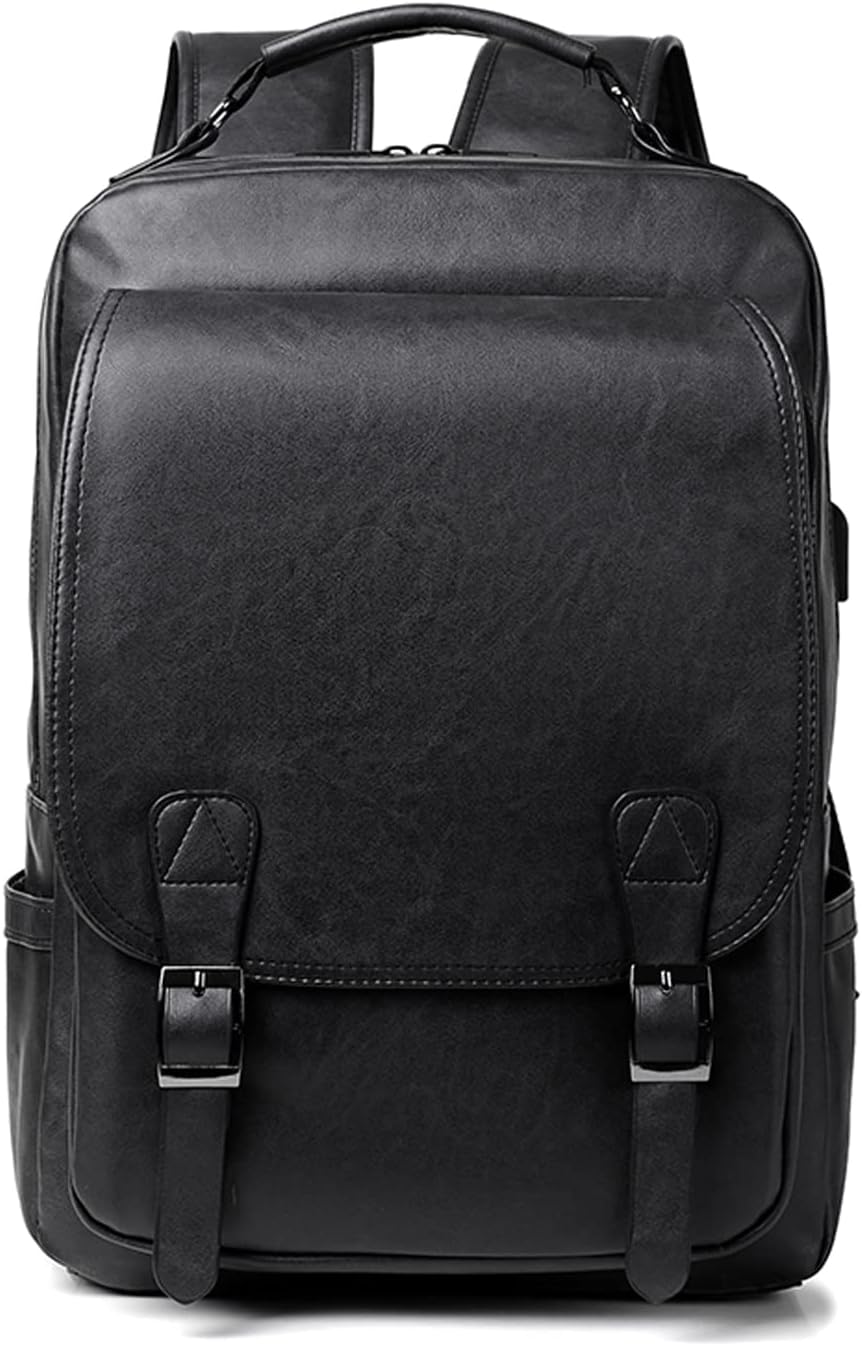 FANDARE Rucksack Laptop Wasserdicht Handgepäck Rucksack Wasserdicht PU-Leder Schulrucksack Herren Da