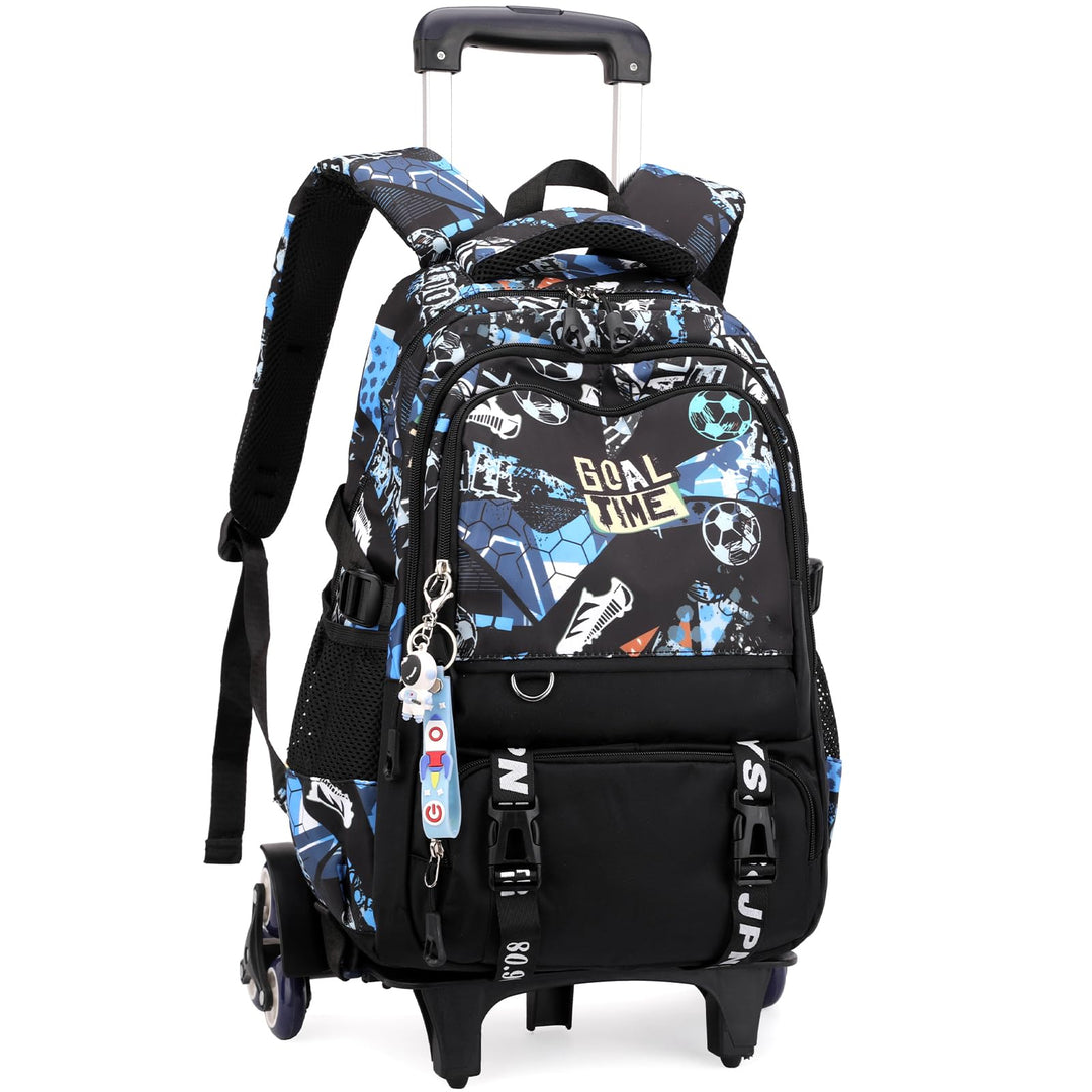 Amythe Schulrucksack Trolley für Jungen, Schulranzen mit Rollen für Kinder Teenager, Modischer Schul