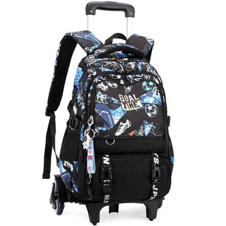 Amythe Schulrucksack Trolley für Jungen, Schulranzen mit Rollen für Kinder Teenager, Modischer Schul