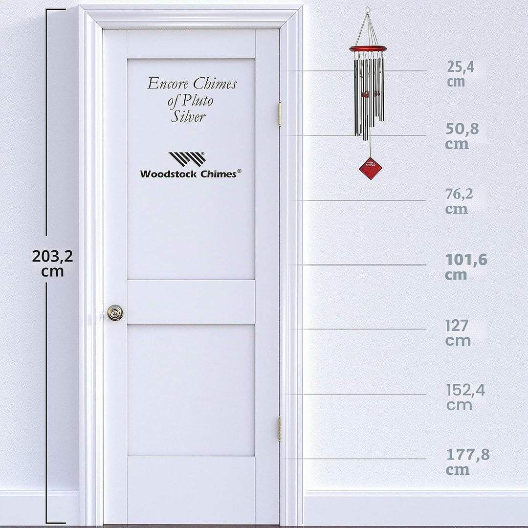 Woodstock Encore Collection Windspiel Chimes of Pluto, silber Silber 68,6 cm, Silber 68,6 cm