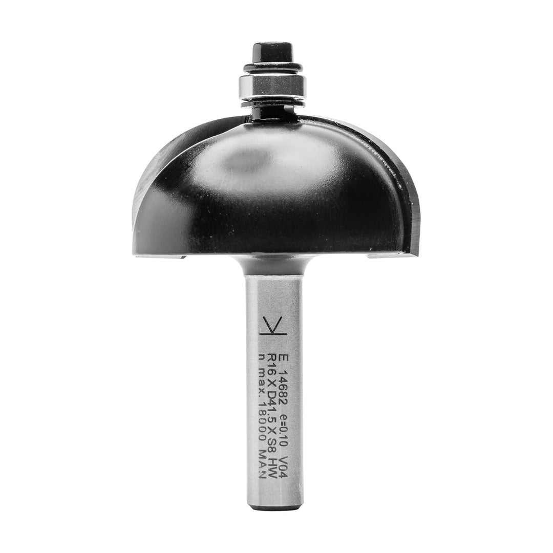 ENT 14682 Hohlkehlfräser HW, Schaft (S) 8 mm, Durchmesser (D) 41,5 mm, NL 19 mm, R 16 mm, SL 32 mm,