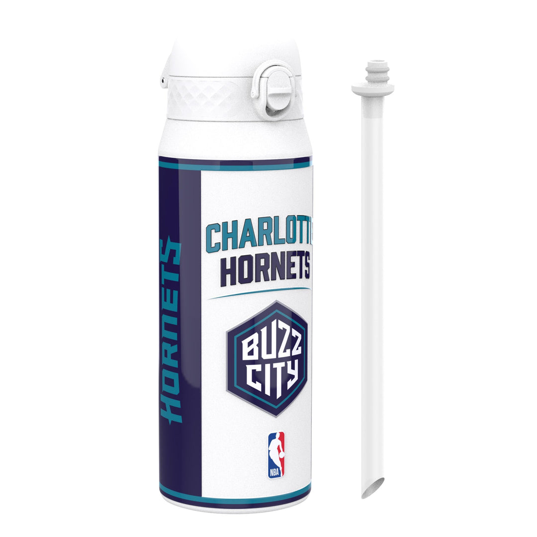 ion8 NBA Charlotte Hornets Trinkflasche Mit Herausnehmbarem Strohhalm, 750ml/24oz, Auslaufsichere Is