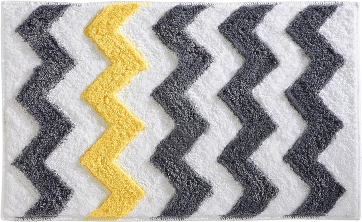 iDesign Chevron Duschvorleger, rutschfeste und schnelltrocknende Badmatte aus Microfaser-Polyester m