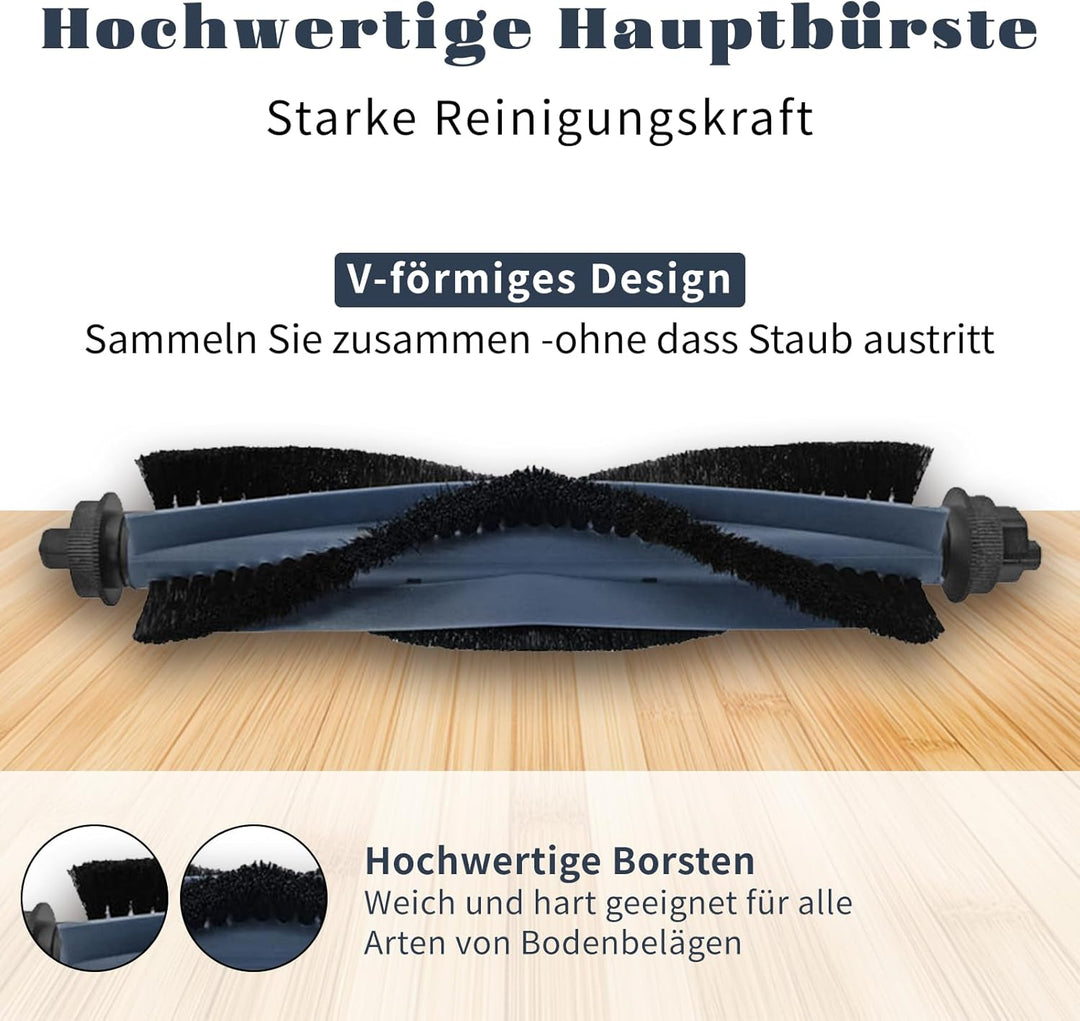 19 Stück Zubehörset für Eufy Omni C20 Saugroboter,1 Rollbürste, 4 Filter,4 Wischpads, 4 Seitenbürste