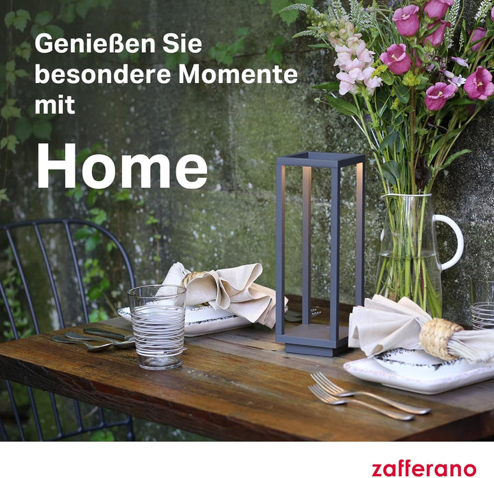 Zafferano Home Pro Kabellose Wiederaufladbare LED-Tischlampe - Dimmbare Touch-Laterne für Innen und
