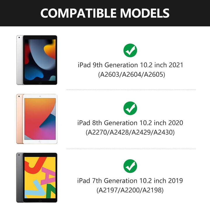 aMZCaSE Tastatur Hülle für iPad 10.2 für 9/8/7 Gen (2020),360° Flip Hardshell Slim Cover Kabellose B