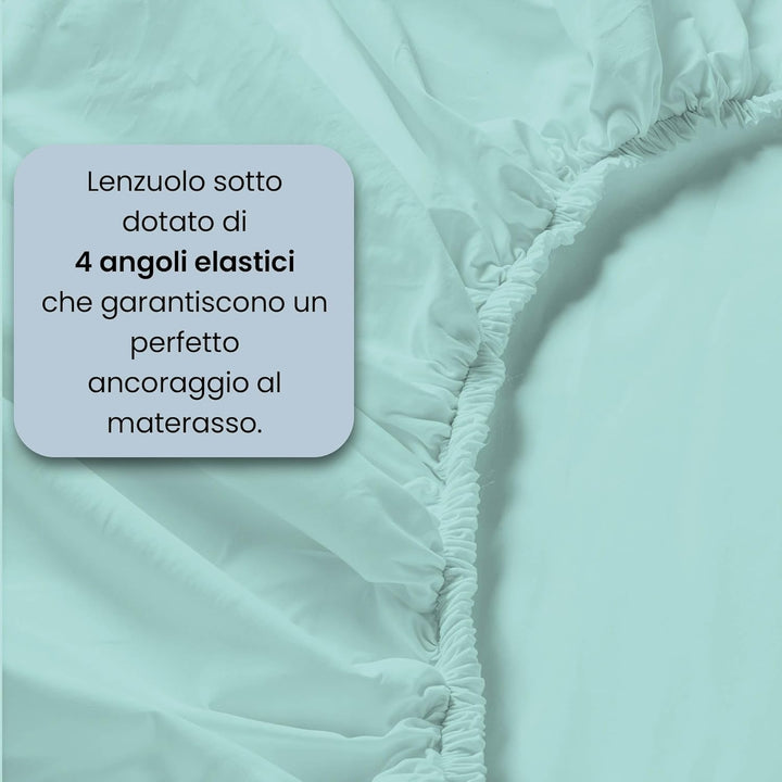 Italian Bed Linen Max Color Bettwäsche-Set, Wassergrün, Doppelte, Wassergrün