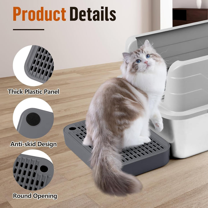 Kalolary Katzenstreu-Rampe mit Filtersystem – rutschfeste Treppe für Katzentoilette, Litter Catcher