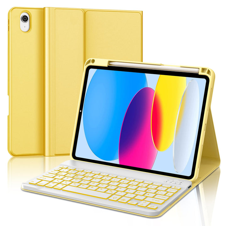 IVEOPPE Hülle mit Tastatur für iPad A16 11 Generation 2025/10 Generation 2022, Bluetooth Magnetische