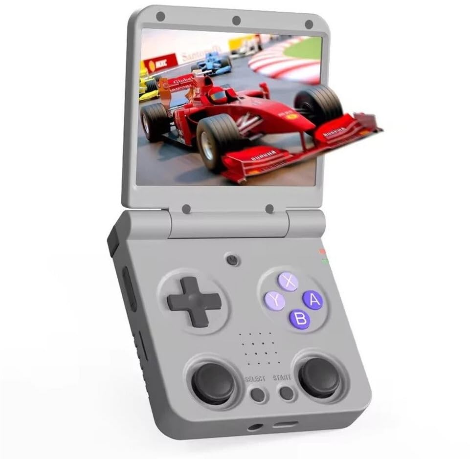 Arikon MIYOO FLIP V2 Tragbare Klappbare Handheld-Spielekonsole, 64GB, 3,5 Zoll IPS Display, WLAN, PS
