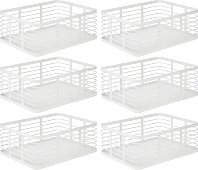 mDesign 6er-Set Allzweckkorb aus Metalldraht – praktischer Aufbewahrungskorb für Küche und Haushalt