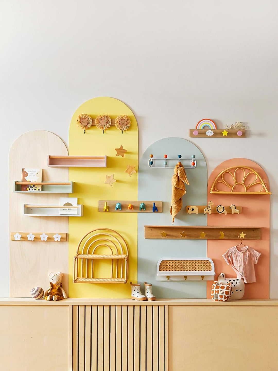 Vertbaudet VERTBAUDETKinderzimmer Wandgarderobenatur/mehrfarbigONE Size ONE SIZE Natur/Mehrfarbig, O