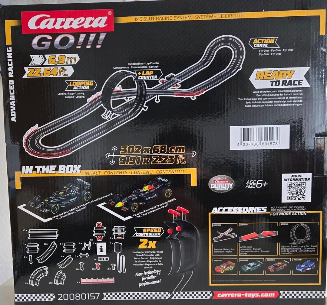 Carrera GO!!! Advanced Racing Rennbahn - Formel 1 - Red Bull RB19 - Mercedes AMG - Modell: 20080157