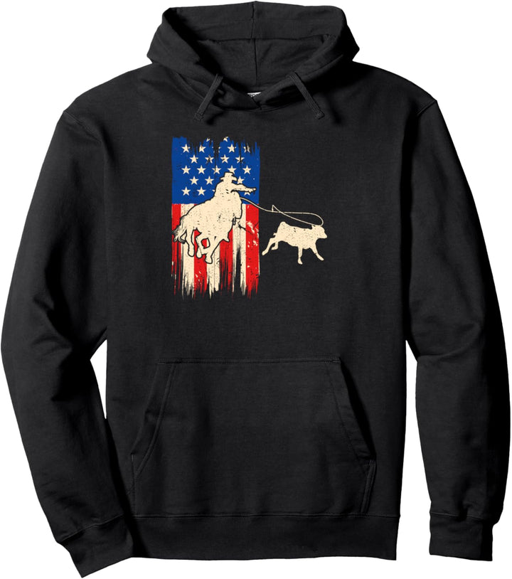 Wadenseil Rodeo Cowboy Retro Breakaway Seil Rodeo Pullover Hoodie