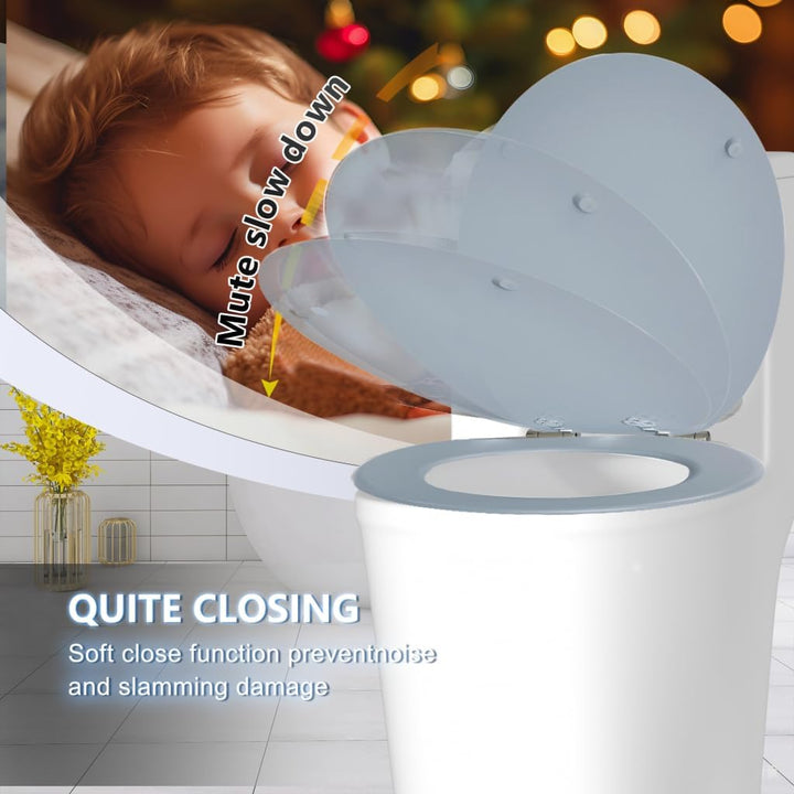 SAINOS MDF-Toilettensitz mit Soft-Close-Mechanismus, O-förmiger Toilettensitz mit verstellbaren Scha