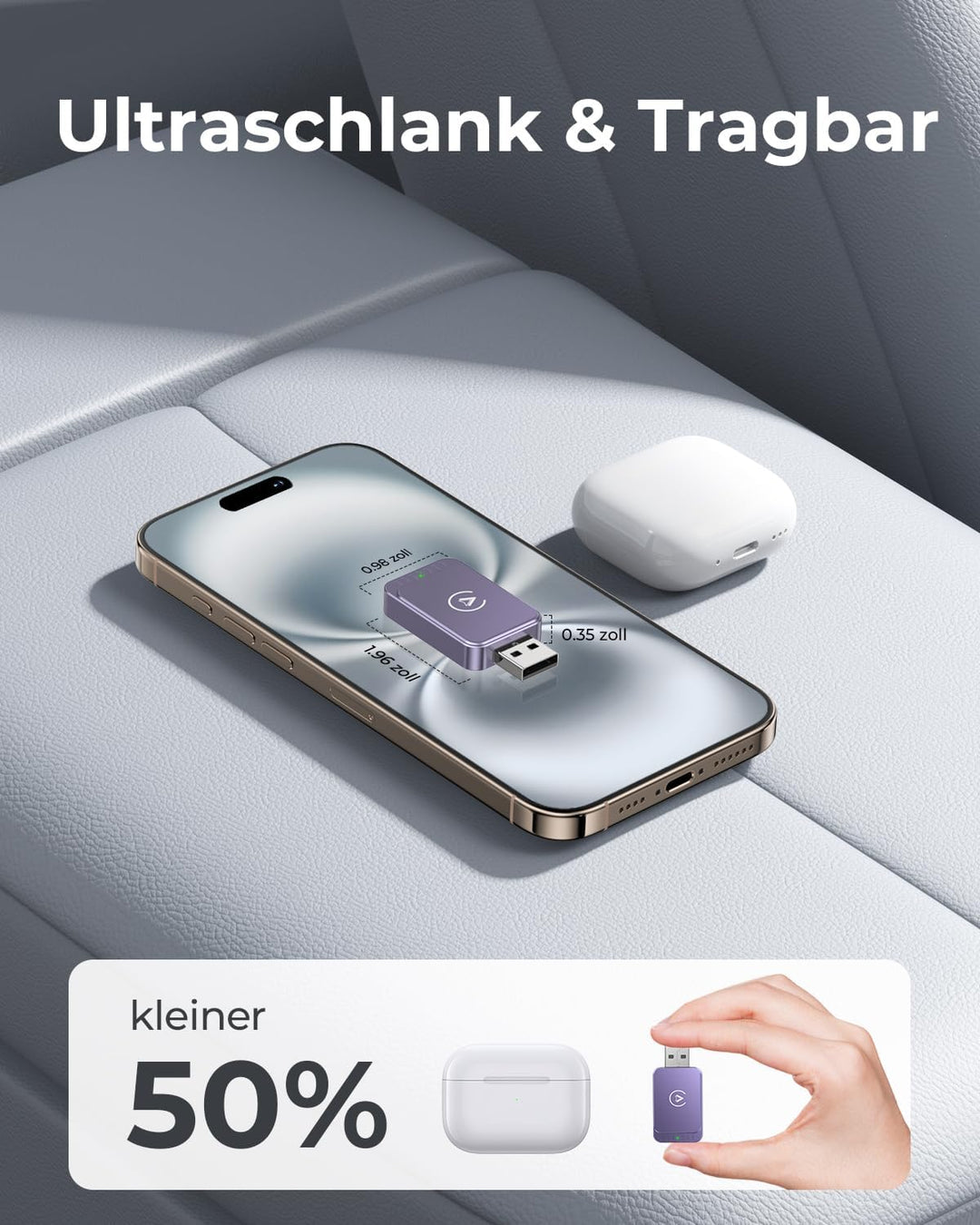 Carplay Wireless Adapter Android-Auto Wireless Adapter: 2 in 1 Wireless Konvertieren Wired Android A