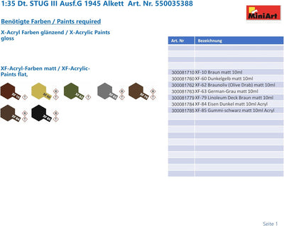 Mini Art 550035388 MiniArt 35388 1:35 Dt. STUG III AUSF.G 1945 Alkett-originalgetreue Nachbildung, M